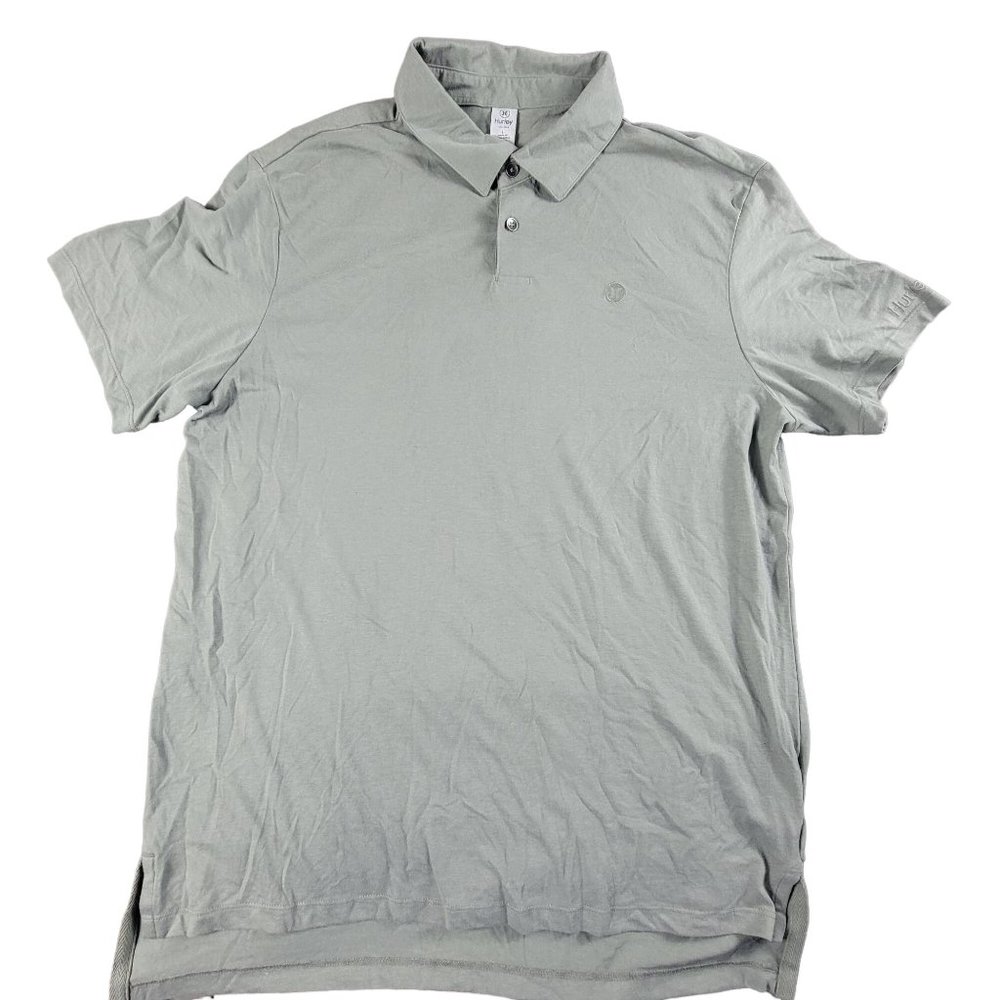 Hurley Mens Large Gray Polo Shirt Short Sleeve Casual Comfort Outdoors Nice